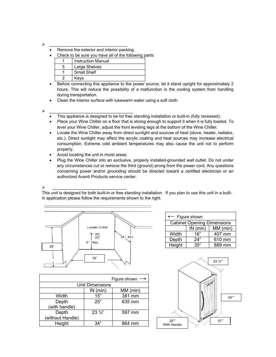 Avanti WC30SSR User Manual | Page 8 / 20