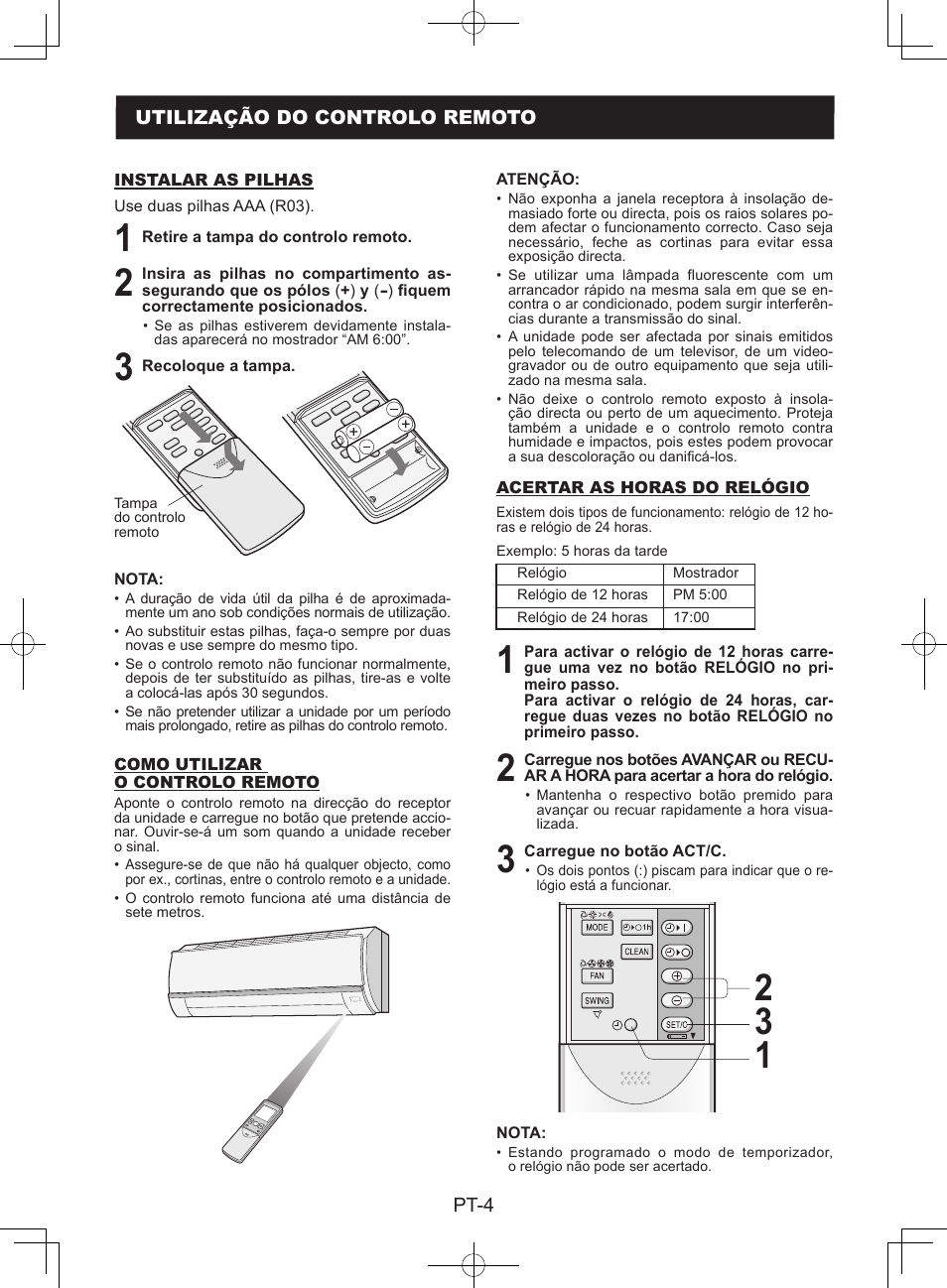 Utilização do controlo remoto | Sharp AY-XPC9JR User Manual | Page 102 / 116
