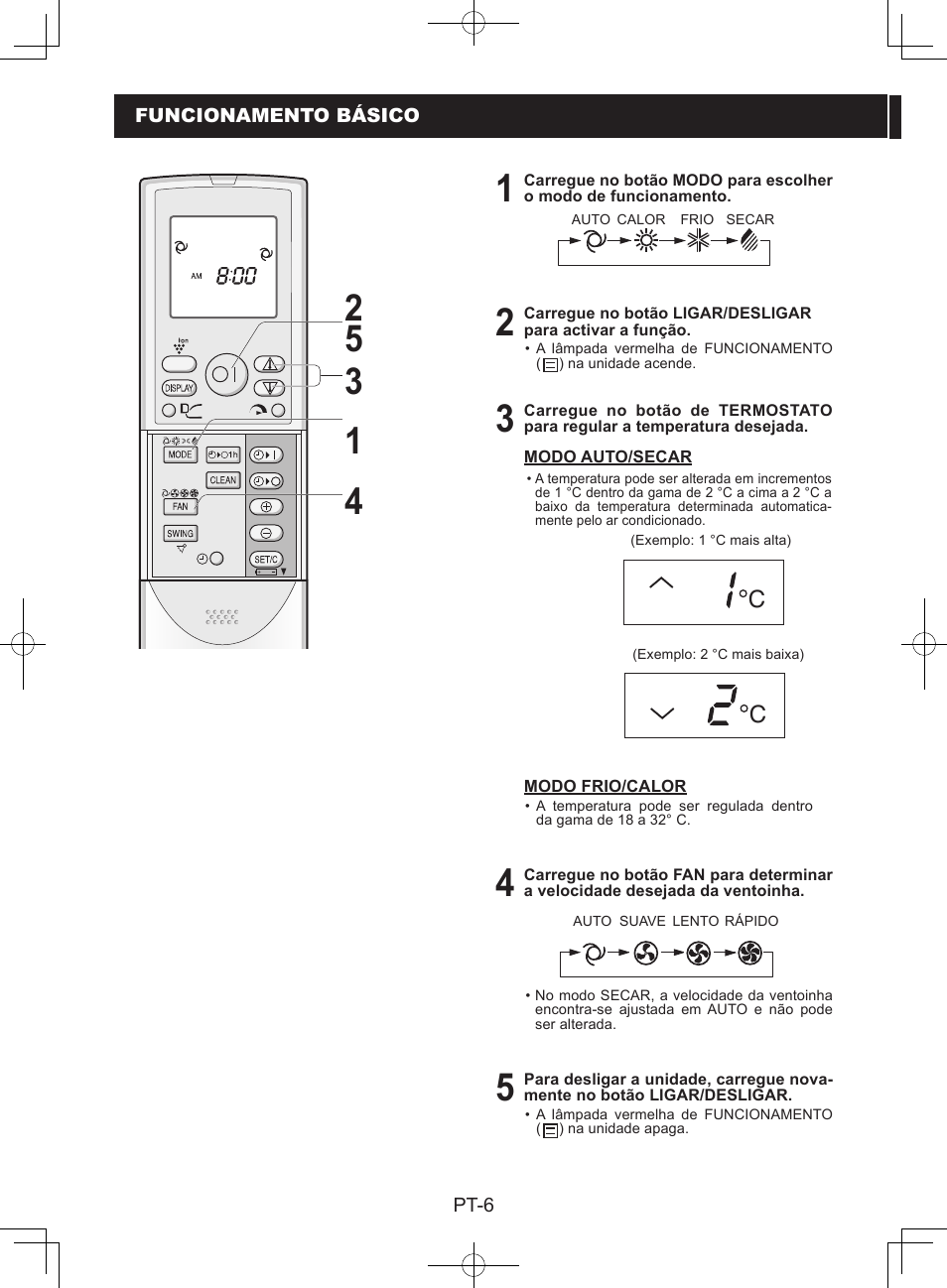 Funcionamento básico | Sharp AY-XPC9JR User Manual | Page 104 / 116