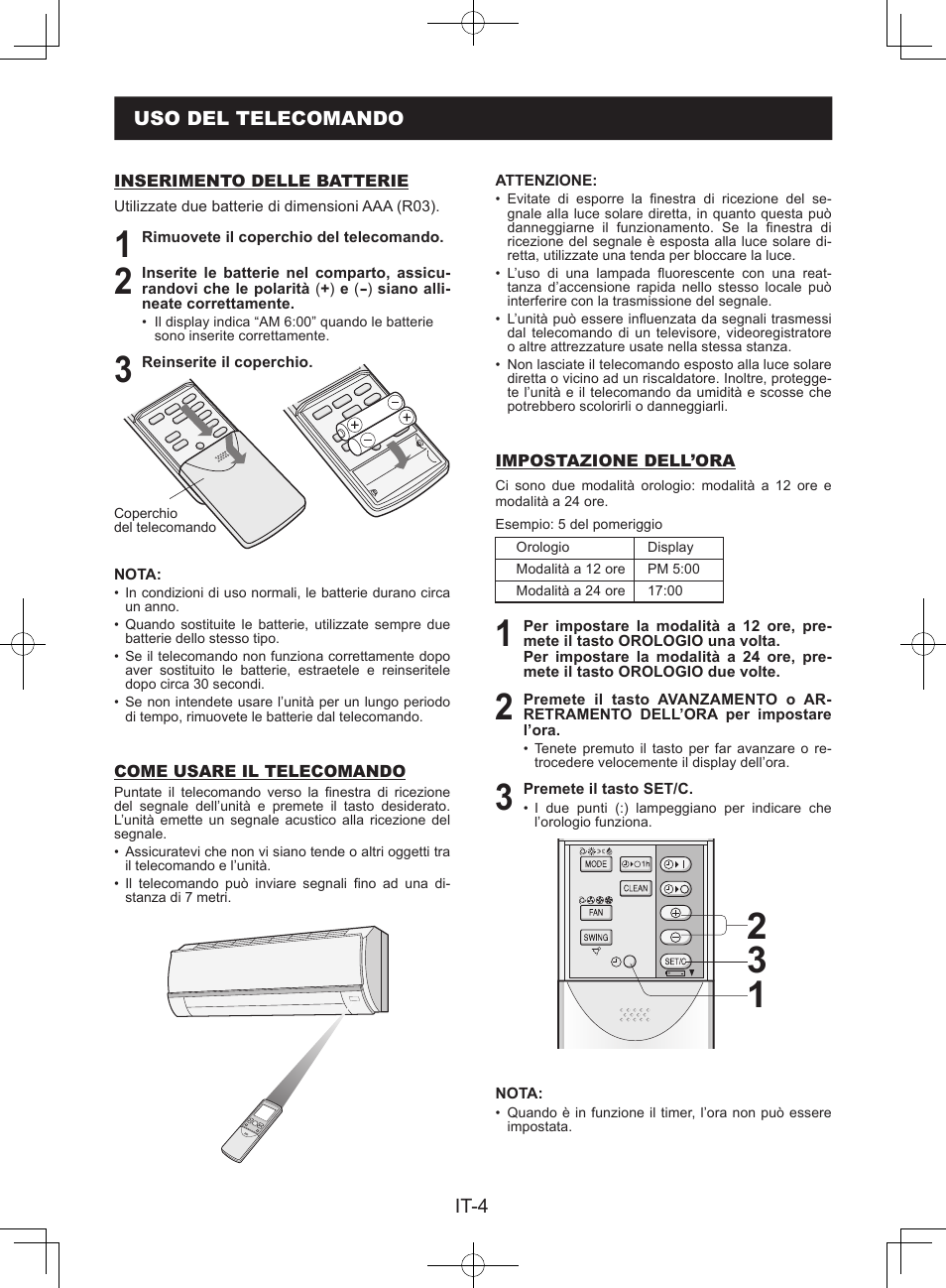 Uso del telecomando | Sharp AY-XPC9JR User Manual | Page 54 / 116