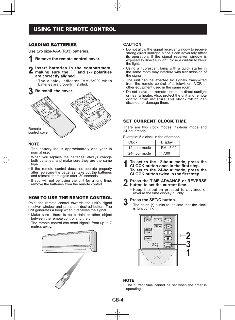 Using the remote control | Sharp AY-XPC9JR User Manual | Page 6 / 116