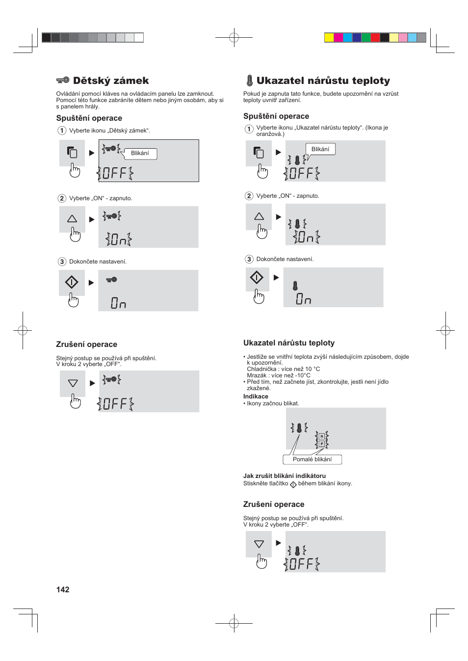 Dětský zámek, Ukazatel nárůstu teploty | Sharp SJ-FJ810VBK User Manual | Page 142 / 232