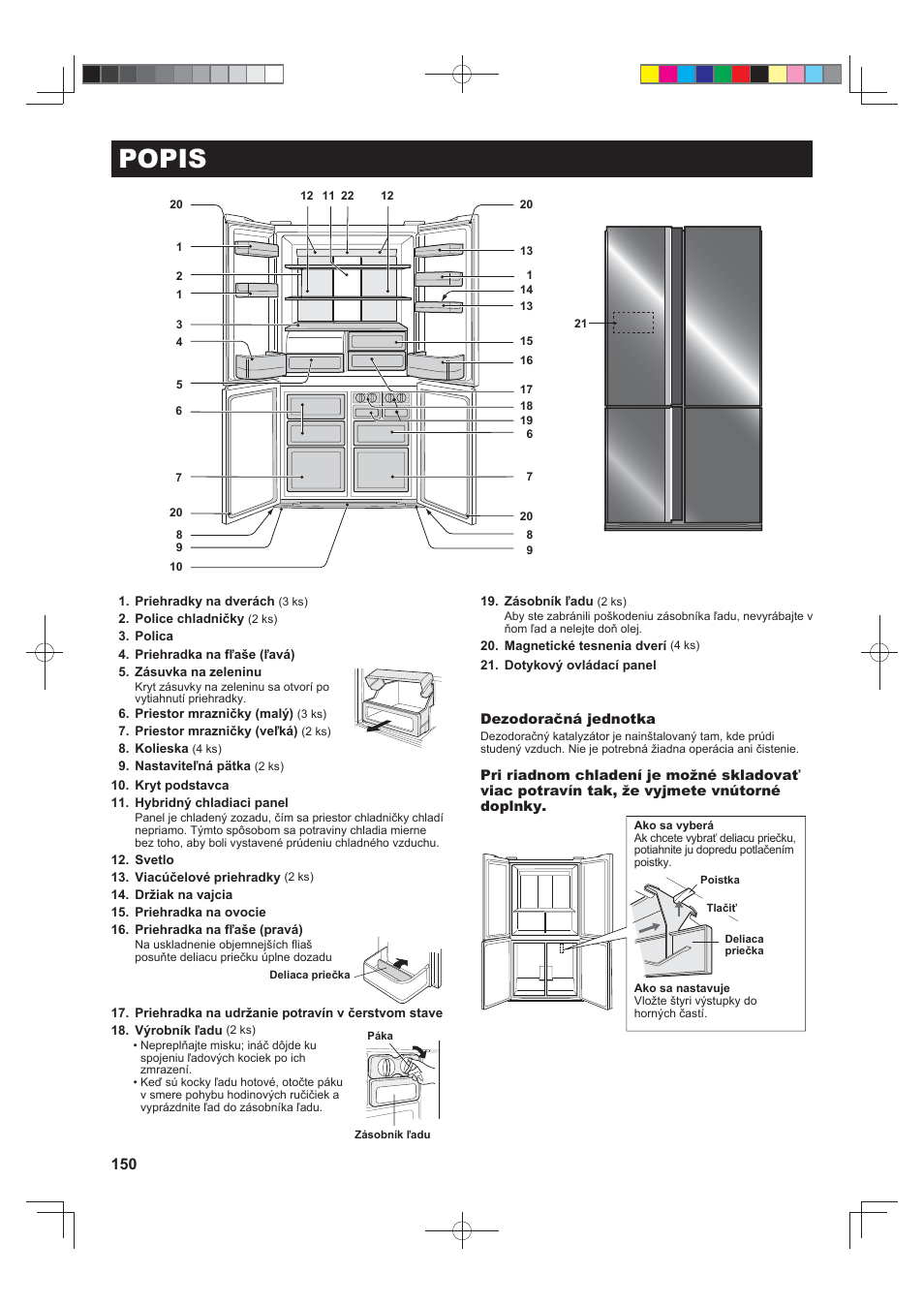 Popis | Sharp SJ-FJ810VBK User Manual | Page 150 / 232