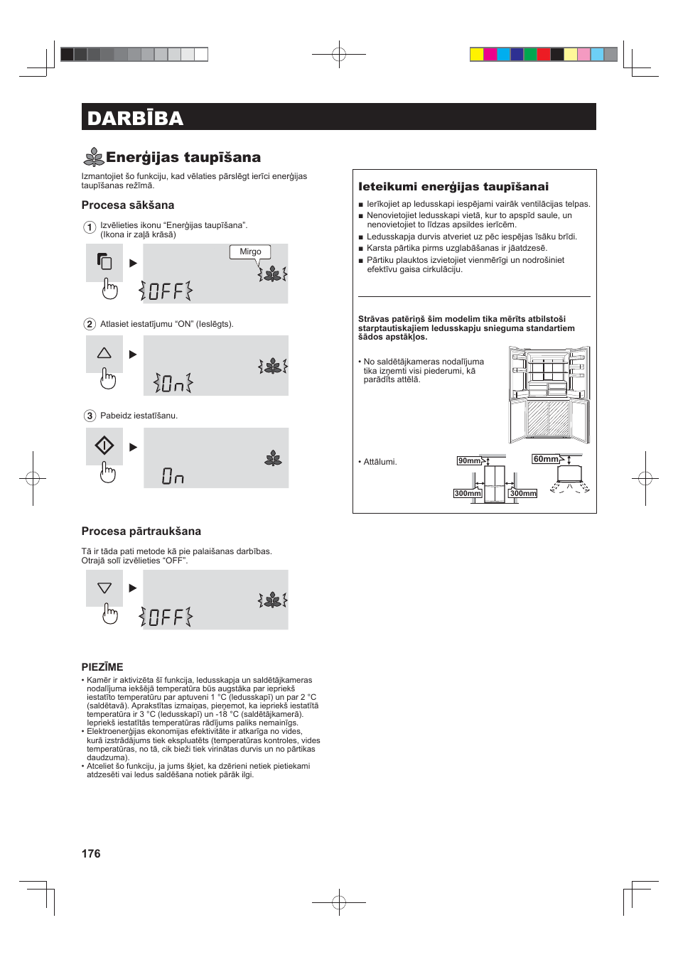 Darbība, Enerģijas taupīšana, Procesa sākšana | Procesa pārtraukšana, Ieteikumi enerģijas taupīšanai | Sharp SJ-FJ810VBK User Manual | Page 176 / 232