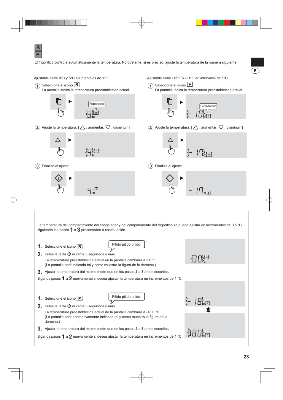 Control de la temperatura | Sharp SJ-FJ810VBK User Manual | Page 23 / 232