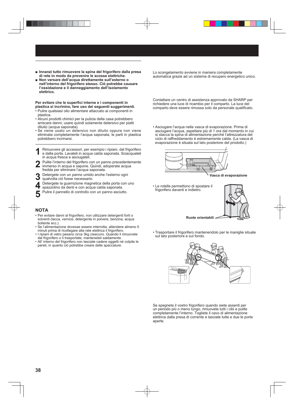 Manutenzione e pulizia | Sharp SJ-FJ810VBK User Manual | Page 38 / 232