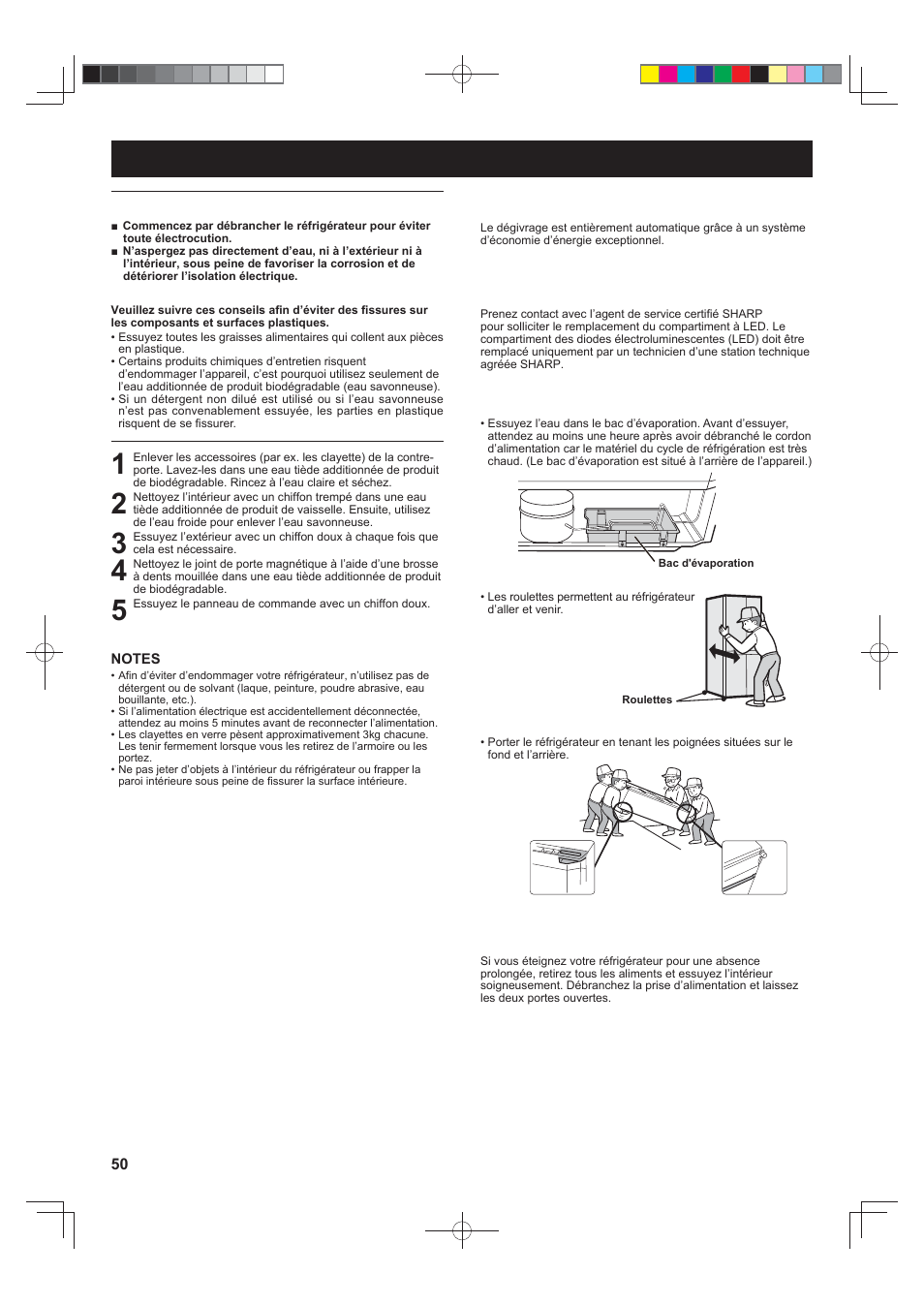 Entretien et nettoyage | Sharp SJ-FJ810VBK User Manual | Page 50 / 232