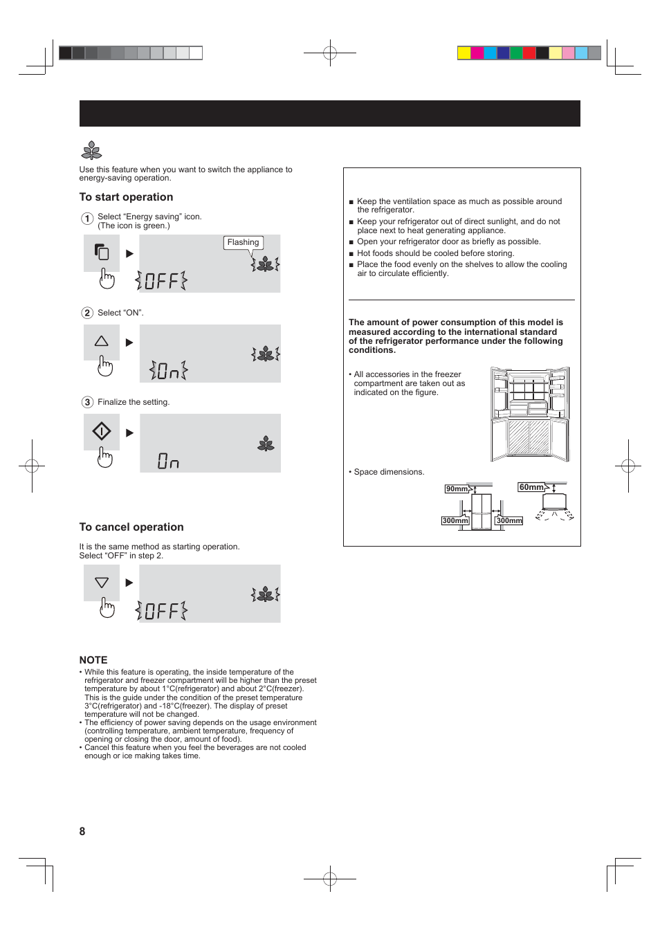 Operation, Energy saving, Tips for saving energy | Sharp SJ-FJ810VBK User Manual | Page 8 / 232