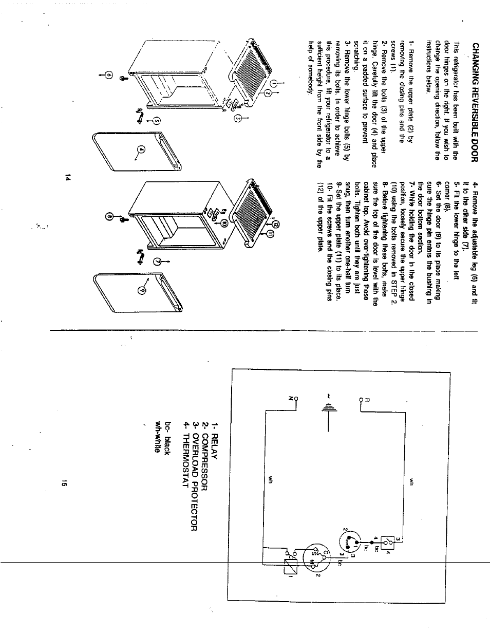 Changing reversible door | Avanti 310VFYWH User Manual | Page 9 / 10