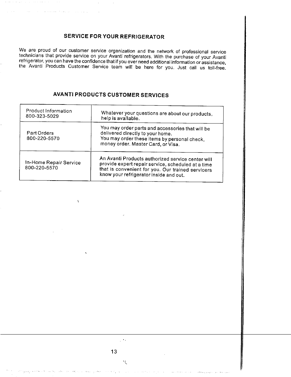 Avanti RM171W User Manual | Page 13 / 19