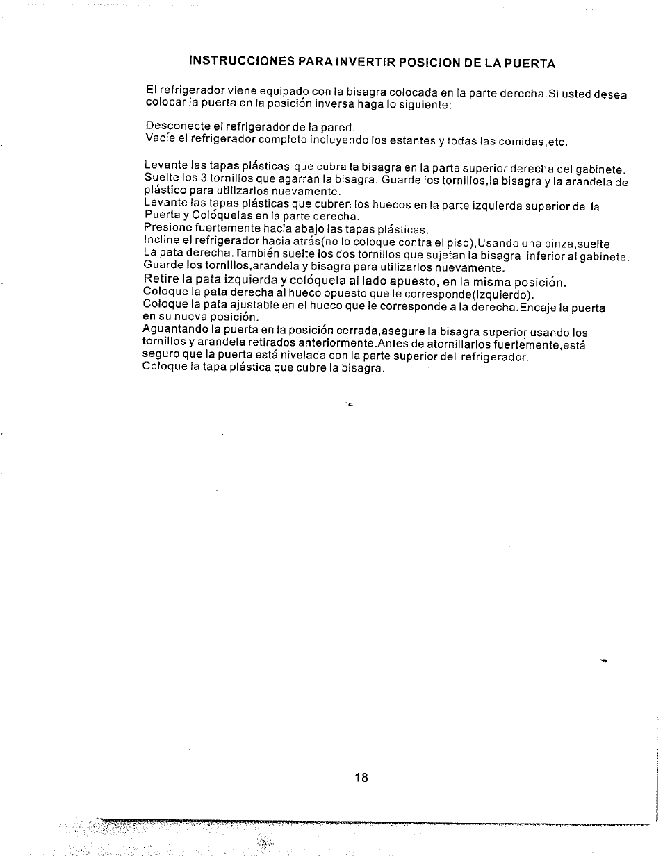 Avanti RM171W User Manual | Page 18 / 19