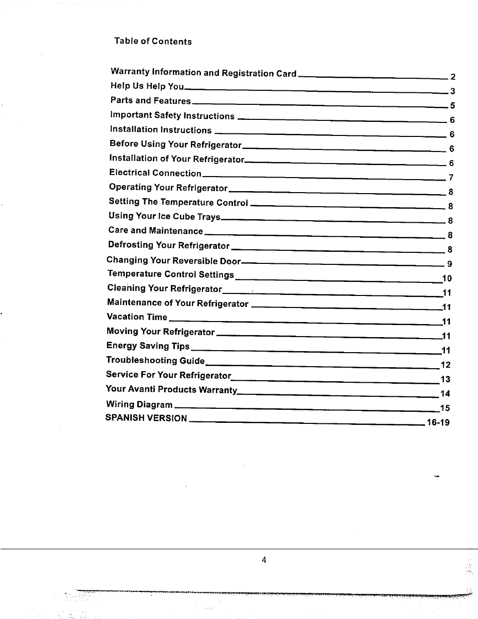 Avanti RM171W User Manual | Page 4 / 19