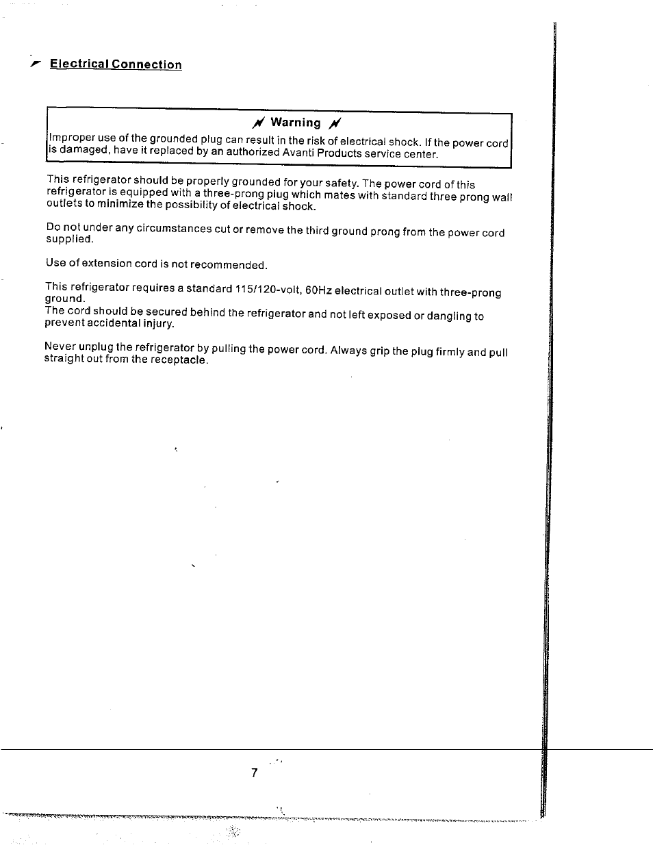 Avanti RM171W User Manual | Page 7 / 19
