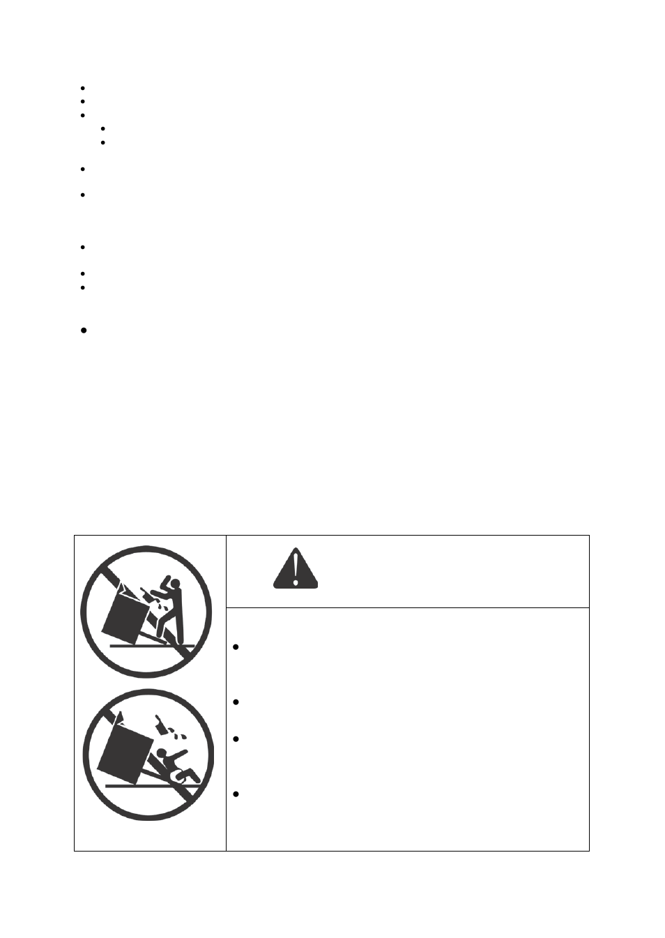 Advertencia, El elemento anti-volqueo | Avanti G2002CW User Manual | Page 32 / 58