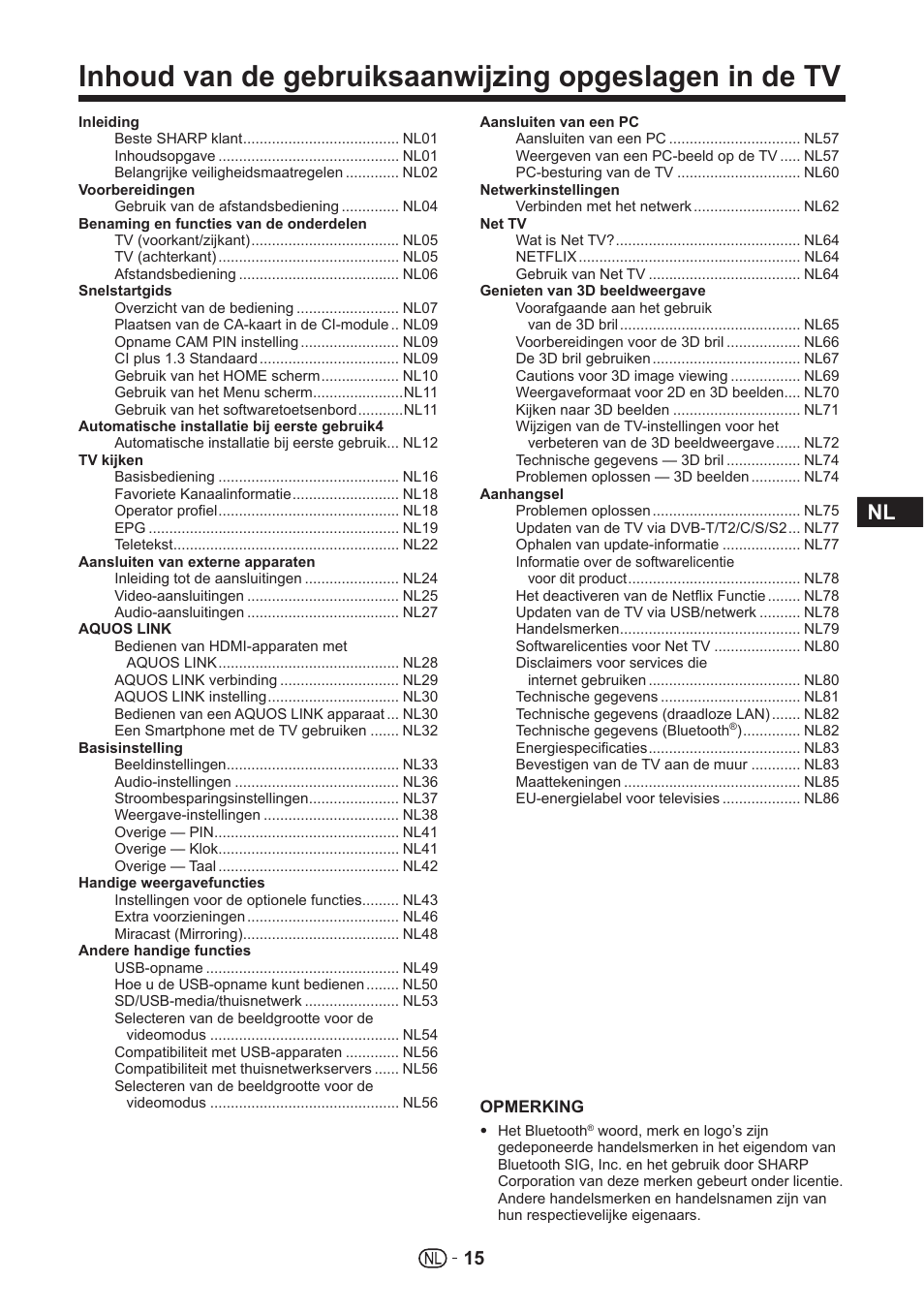 Sharp LC-70UHD80R User Manual | Page 15 / 60