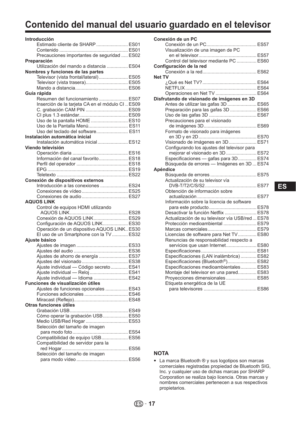 Sharp LC-70UHD80R User Manual | Page 17 / 60