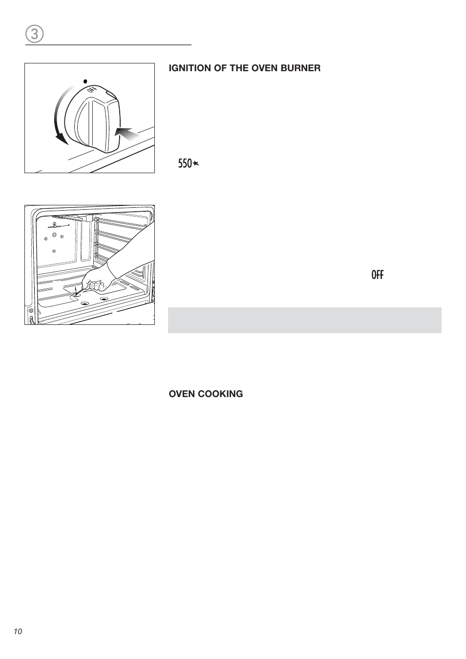 Ignition of the oven burner, Oven cooking | Avanti DG 2401 C User Manual | Page 10 / 40