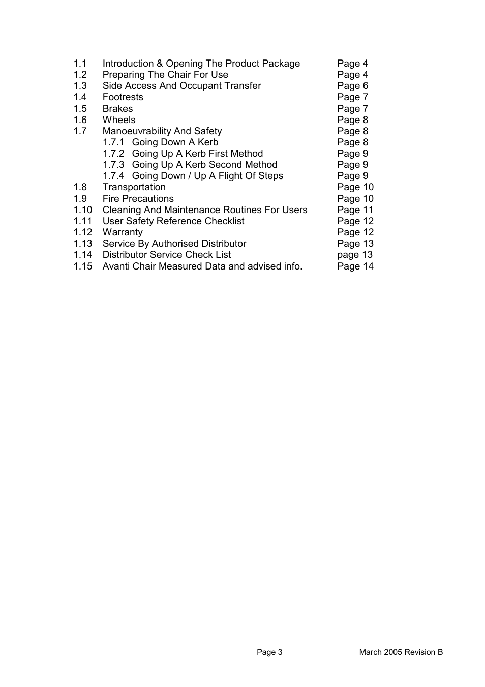 Avanti CHAIR User Manual | Page 3 / 14