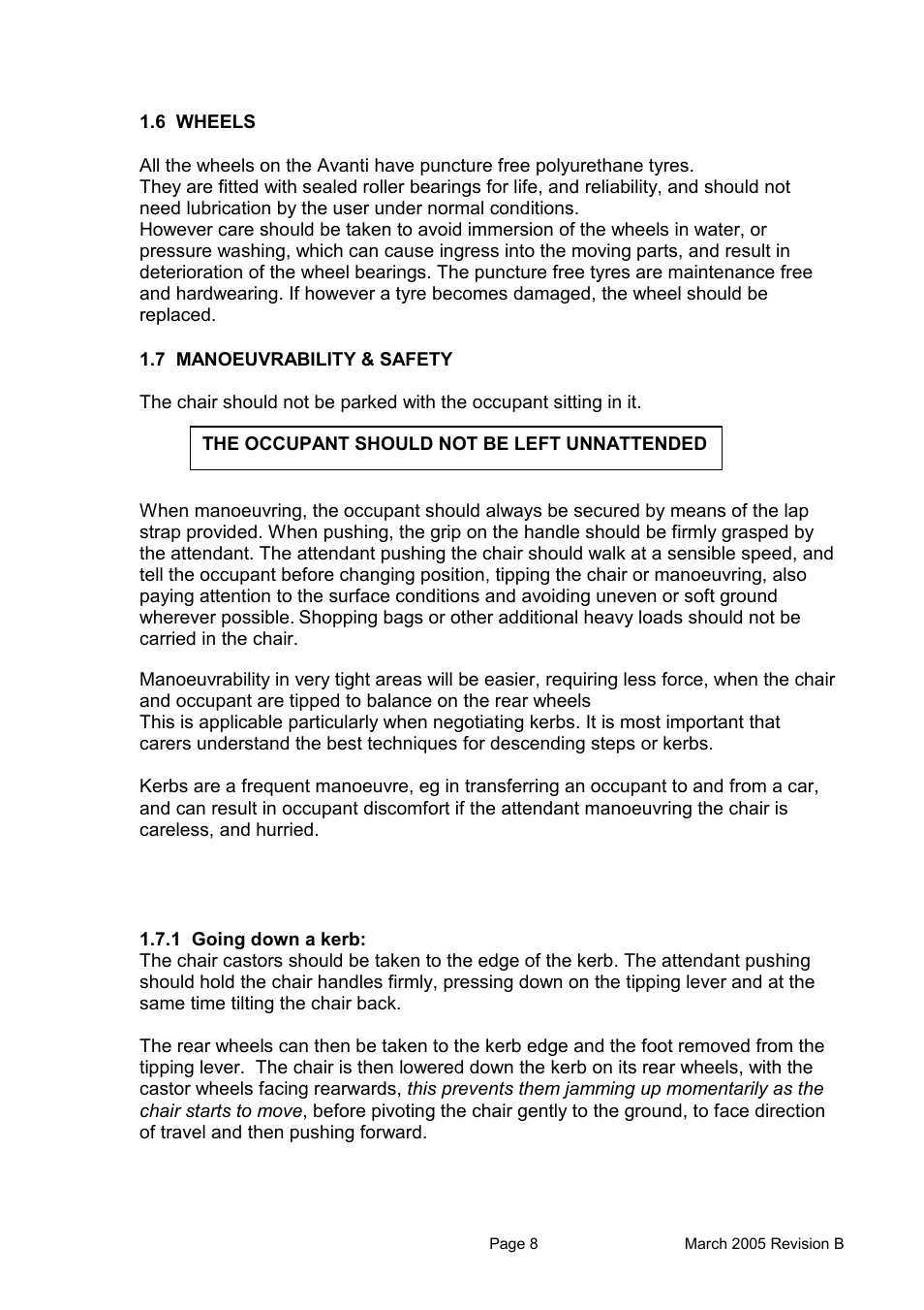 Avanti CHAIR User Manual | Page 8 / 14