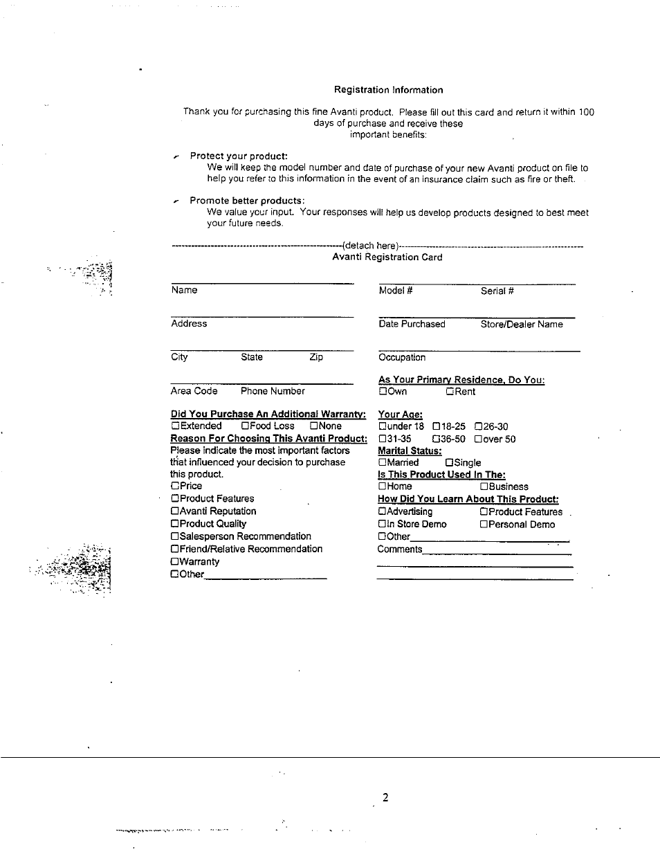 Avanti WC600CL User Manual | Page 2 / 15