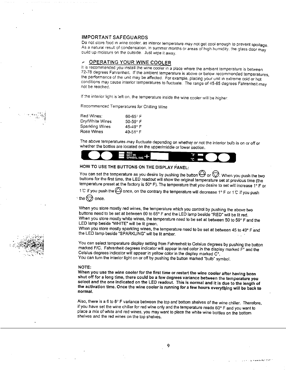 Avanti WC600CL User Manual | Page 9 / 15