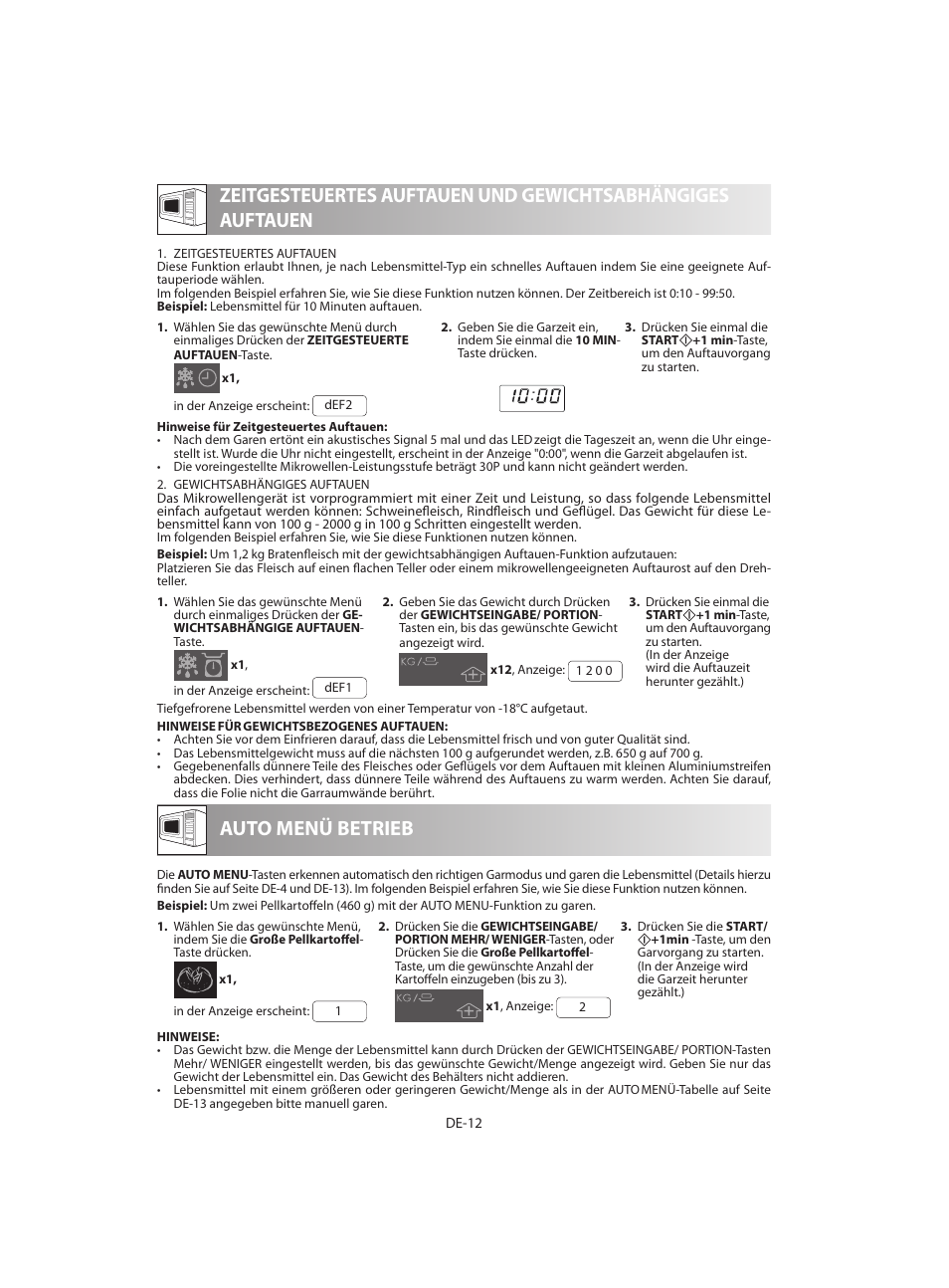 Auto menü betrieb | Sharp R-642BKW User Manual | Page 14 / 180