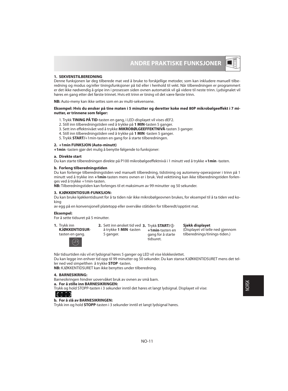 Andre praktiske funksjoner | Sharp R-642BKW User Manual | Page 141 / 180