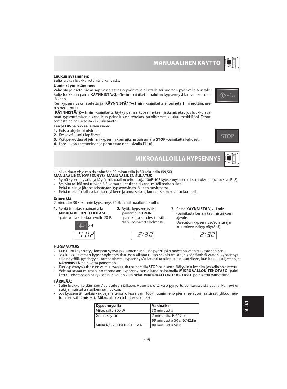 Mikroaalloilla kypsennys manuaalinen käyttö | Sharp R-642BKW User Manual | Page 155 / 180