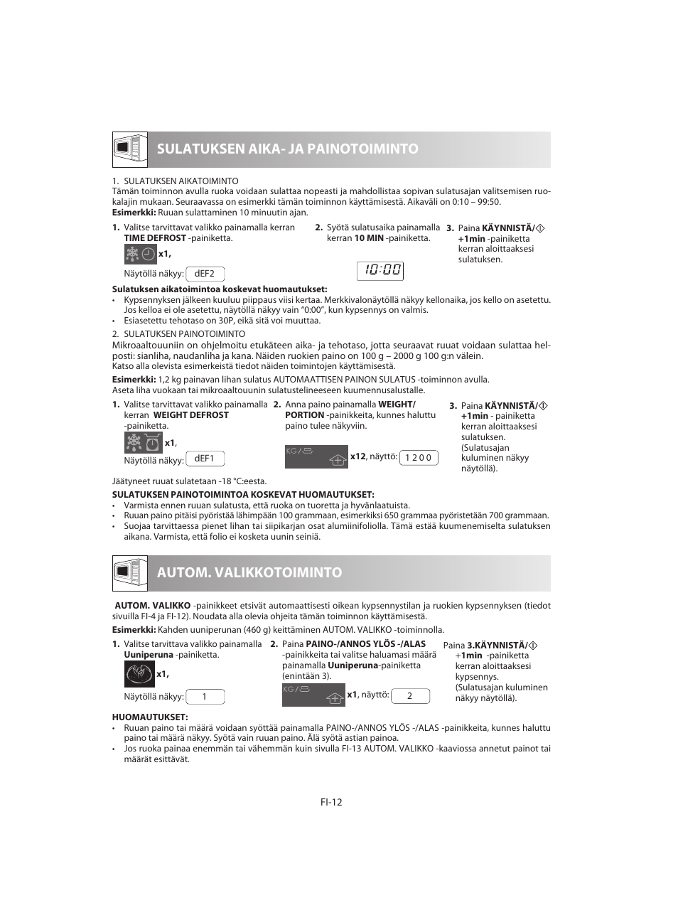 Sulatuksen aika- ja painotoiminto, Autom. valikkotoiminto | Sharp R-642BKW User Manual | Page 158 / 180