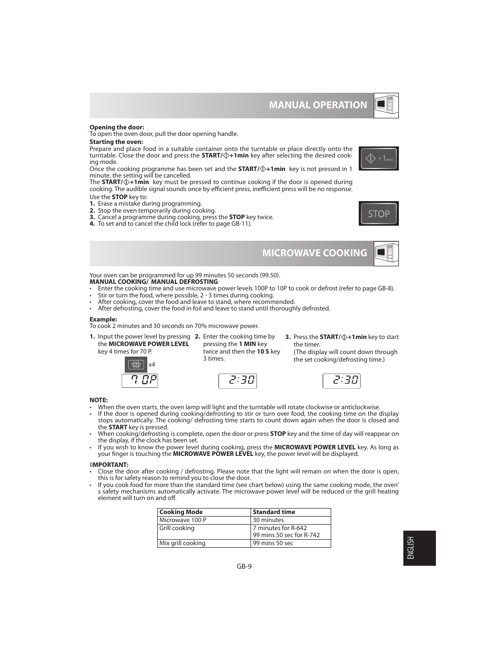 Microwave cooking manual operation | Sharp R-642BKW User Manual | Page 171 / 180