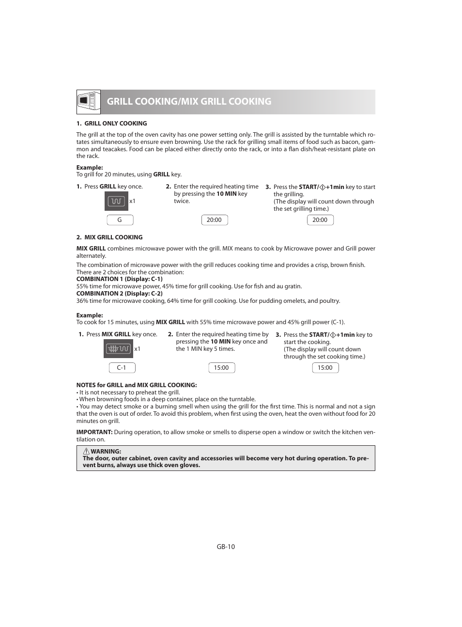 Grill cooking/mix grill cooking | Sharp R-642BKW User Manual | Page 172 / 180