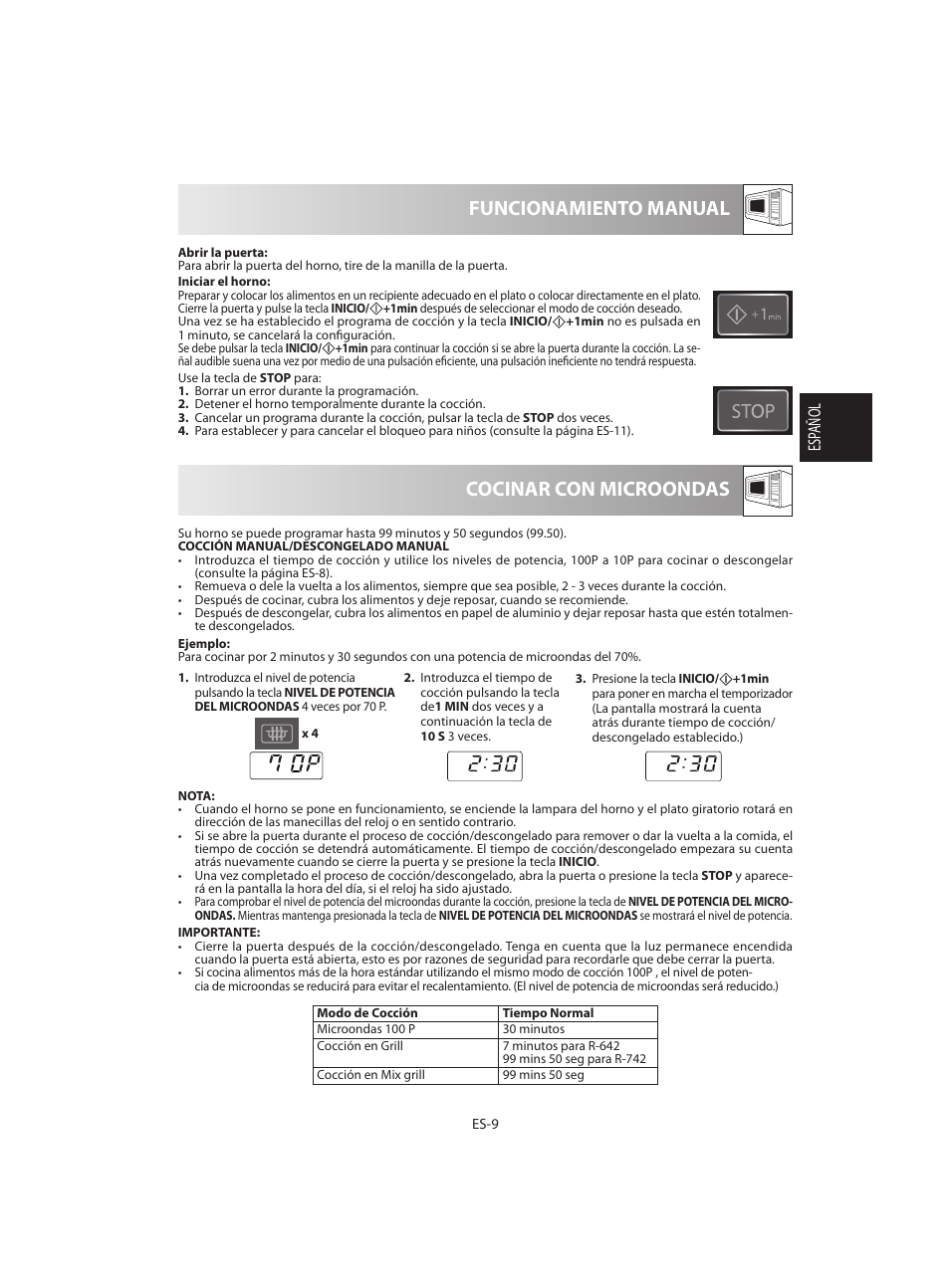 Cocinar con microondas funcionamiento manual | Sharp R-642BKW User Manual | Page 27 / 180