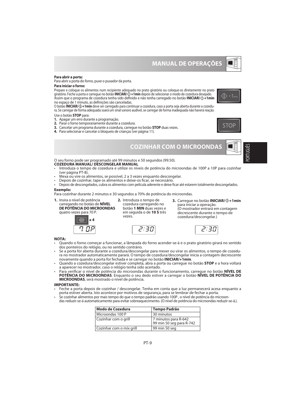 Cozinhar com o microondas manual de operações | Sharp R-642BKW User Manual | Page 43 / 180