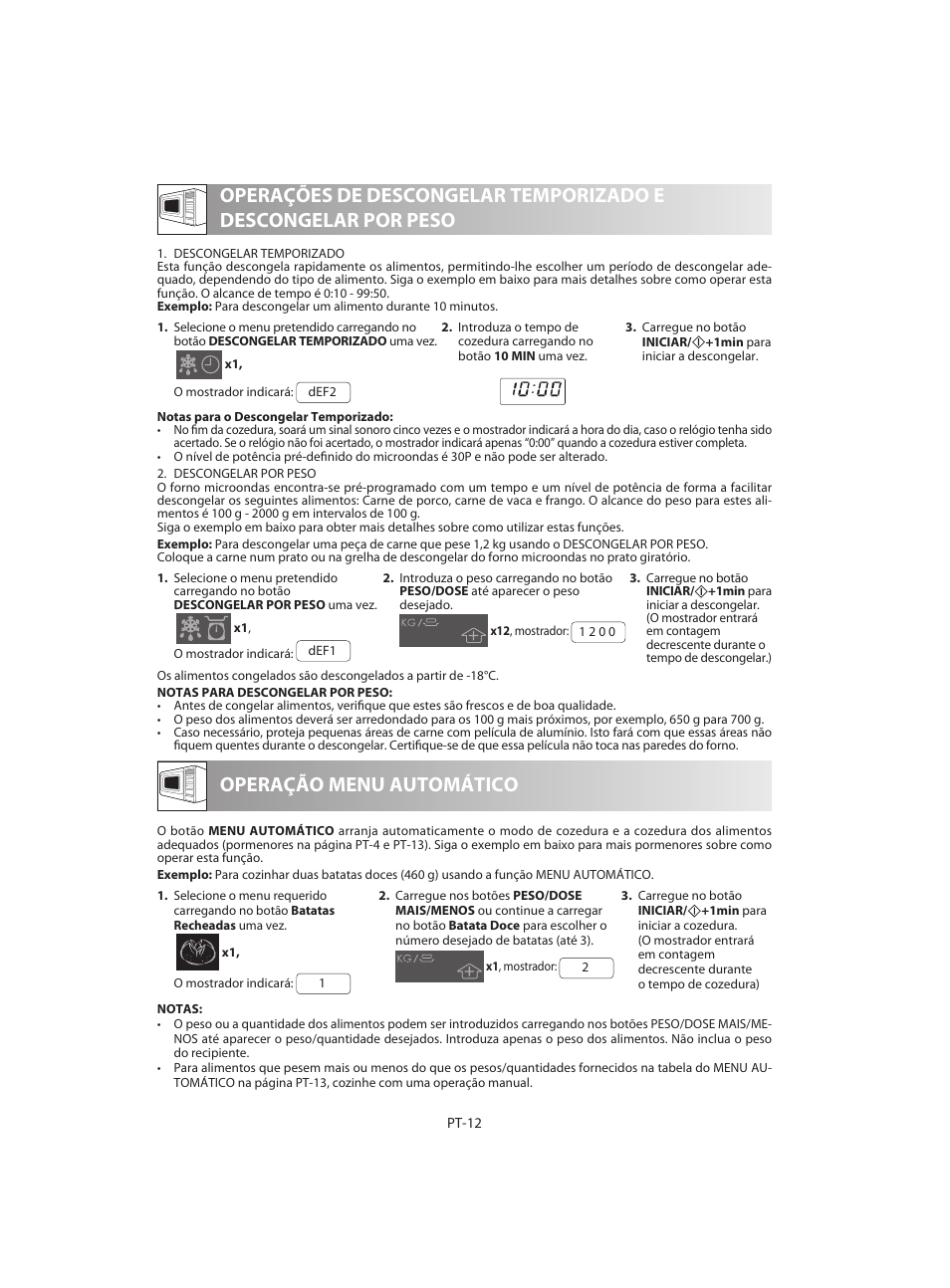 Operação menu automático | Sharp R-642BKW User Manual | Page 46 / 180