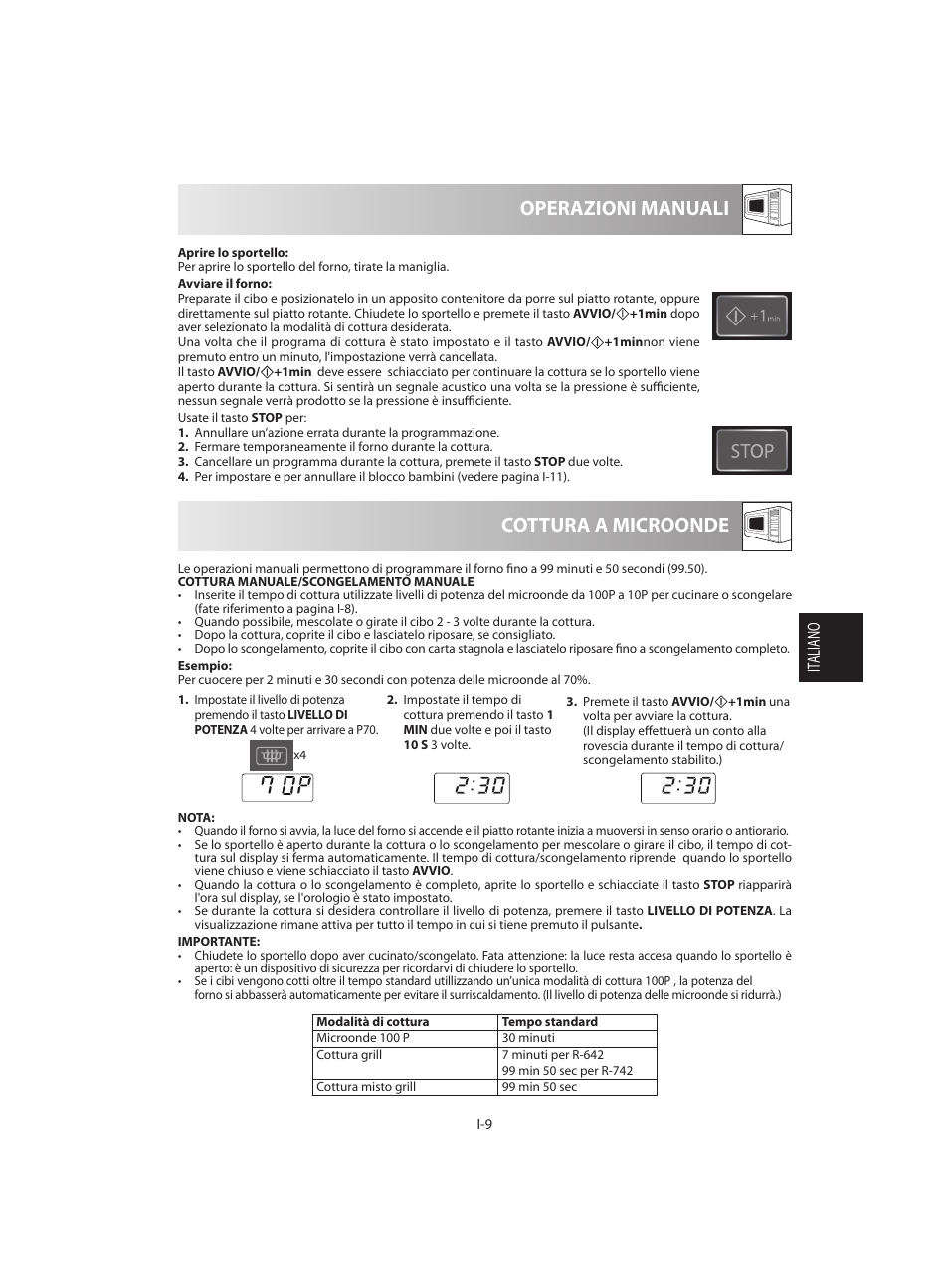 Cottura a microonde operazioni manuali | Sharp R-642BKW User Manual | Page 75 / 180