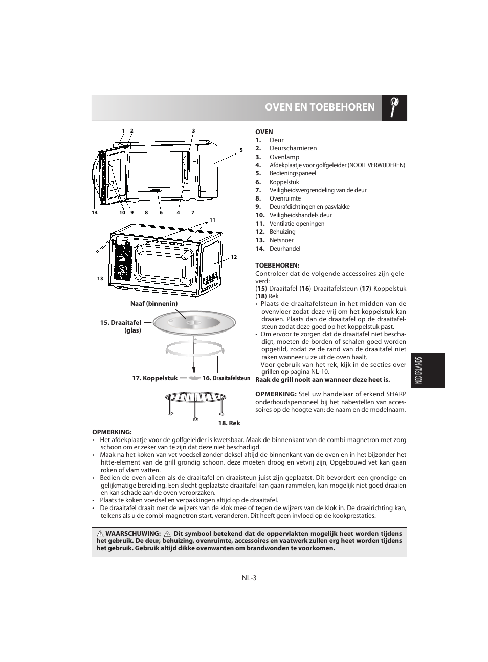 Oven en toebehoren, Nederlands | Sharp R-642BKW User Manual | Page 85 / 180