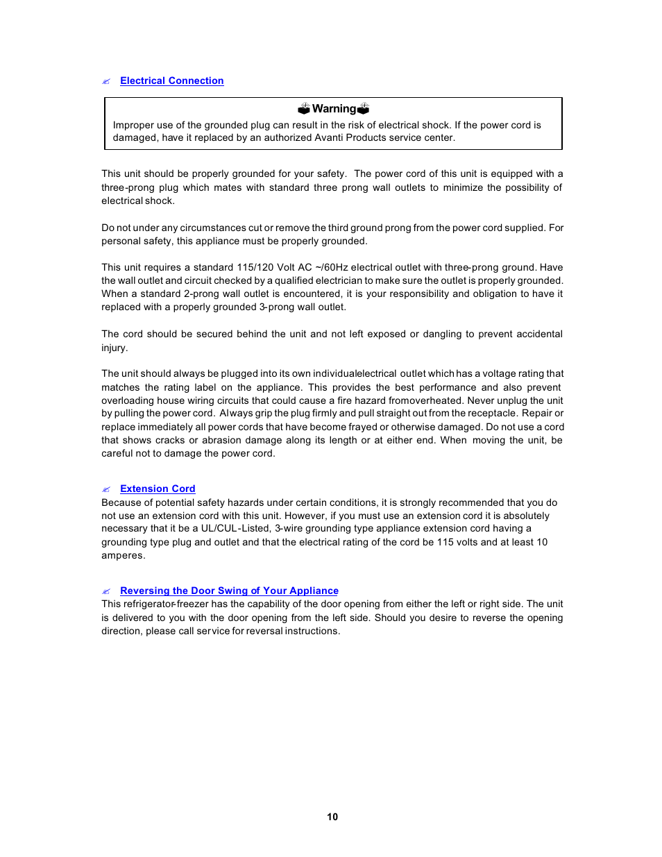 Avanti 1062PSS User Manual | Page 10 / 22