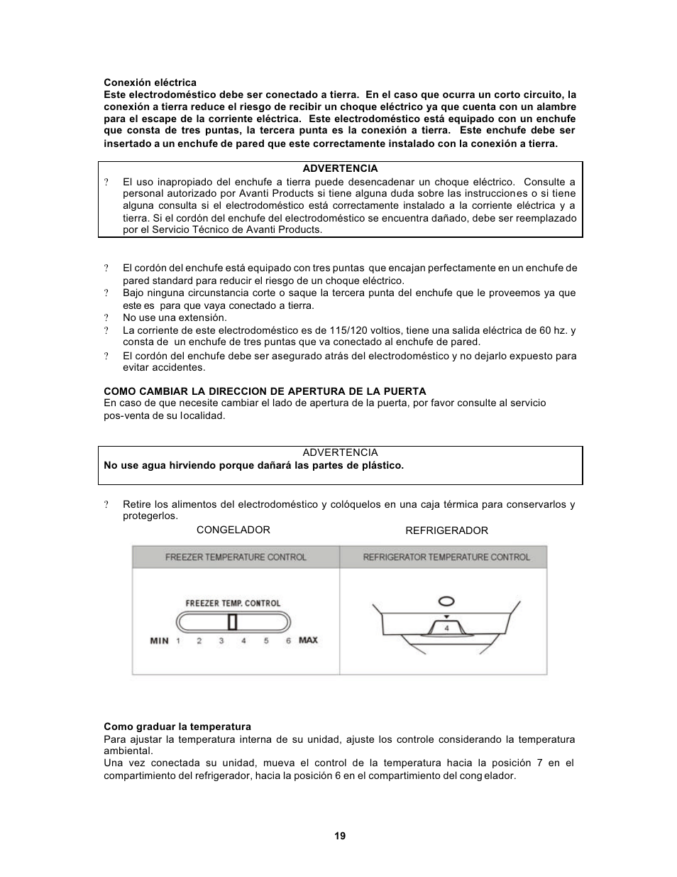 Avanti 1062PSS User Manual | Page 19 / 22