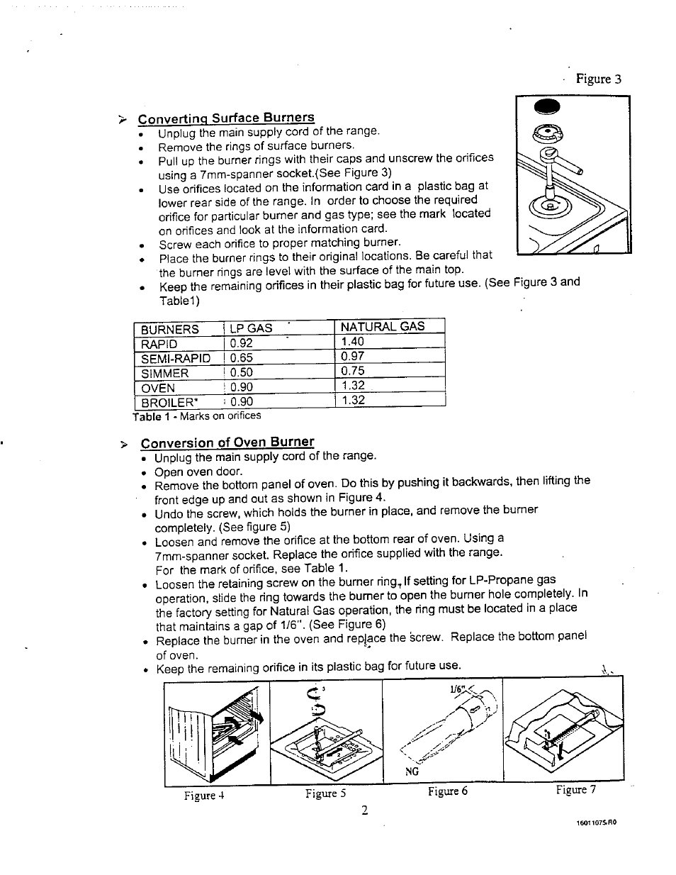 Converting surface burners, Conversion of oven burner | Avanti DG24CSS User Manual | Page 20 / 28