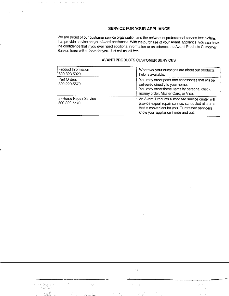 Avanti 31YWT User Manual | Page 14 / 23