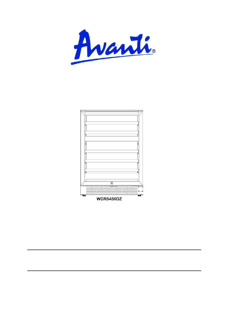 Avanti WCR5450DZ User Manual | 20 pages