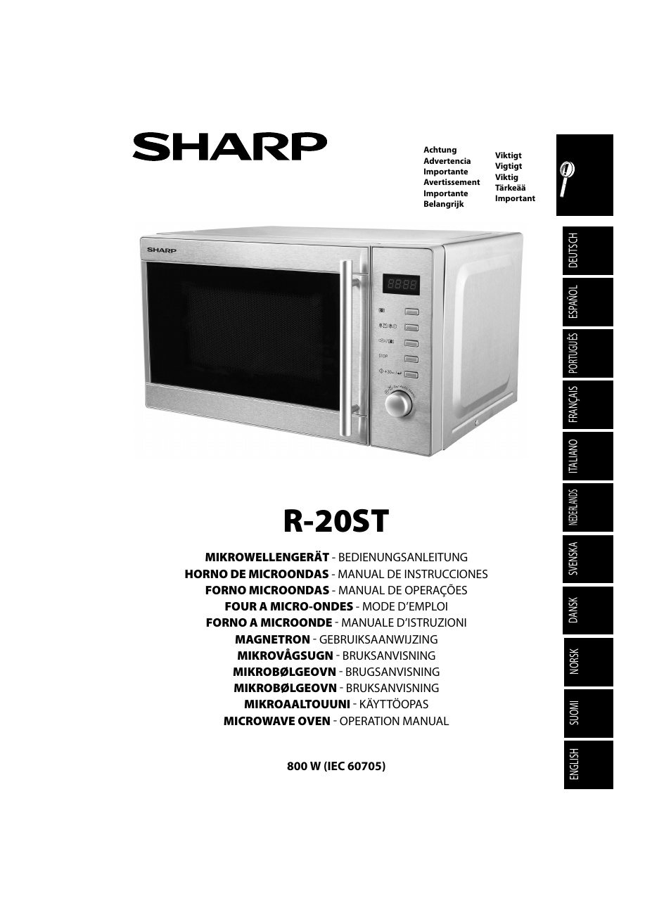 Sharp R-20STW User Manual | 180 pages