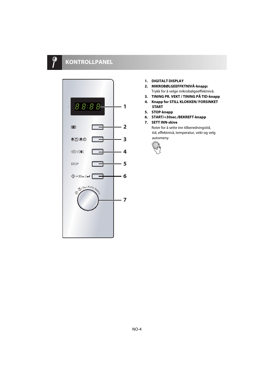 Kontrollpanel | Sharp R-20STW User Manual | Page 134 / 180