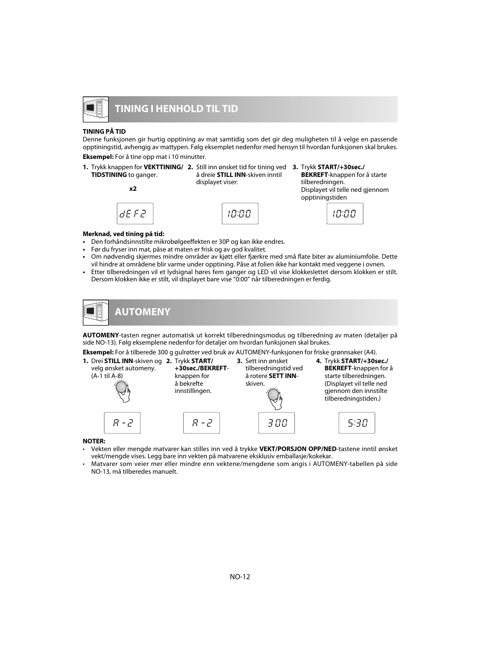 Tining i henhold til tid, Automeny | Sharp R-20STW User Manual | Page 142 / 180