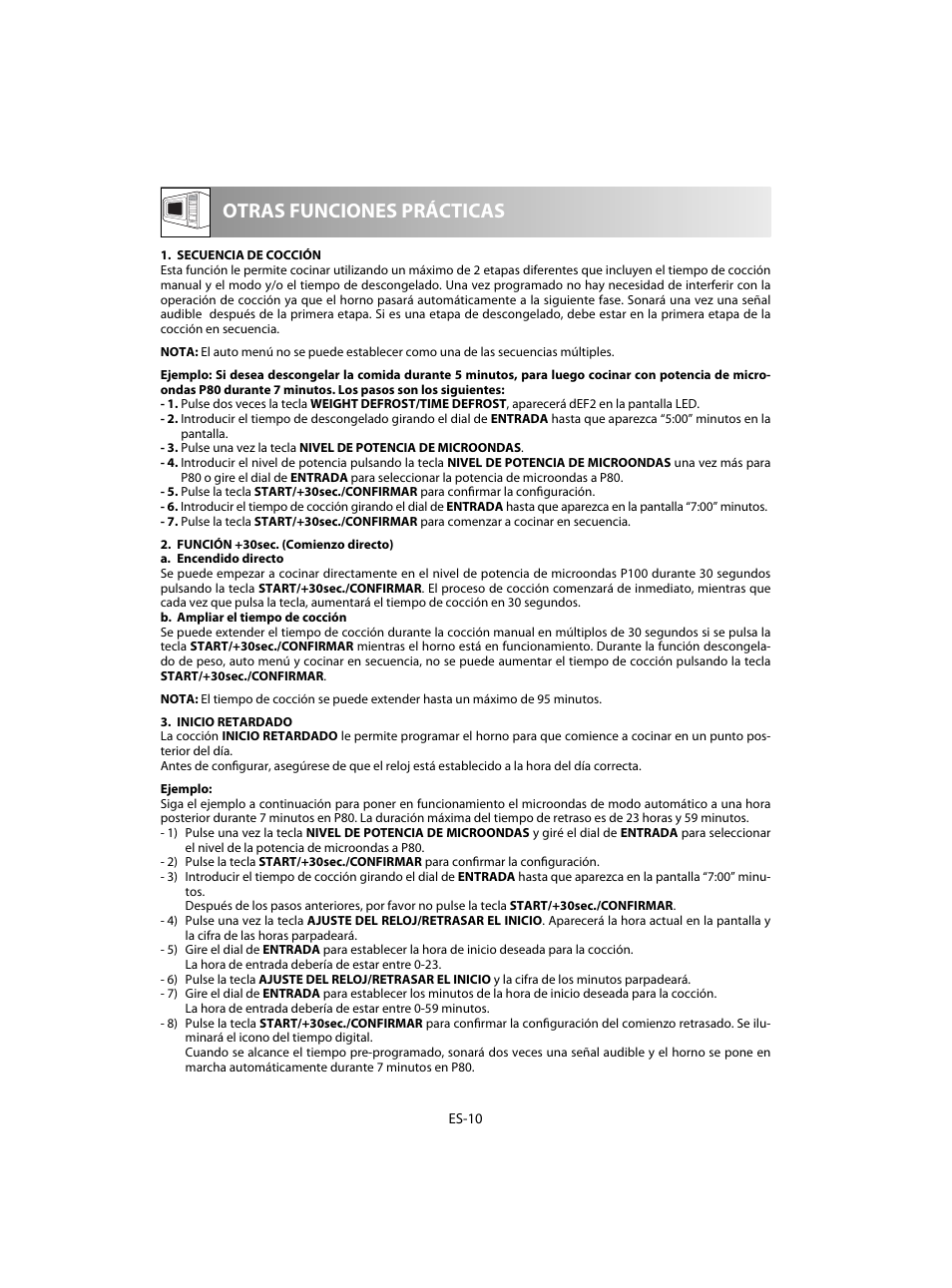 Otras funciones prácticas | Sharp R-20STW User Manual | Page 28 / 180
