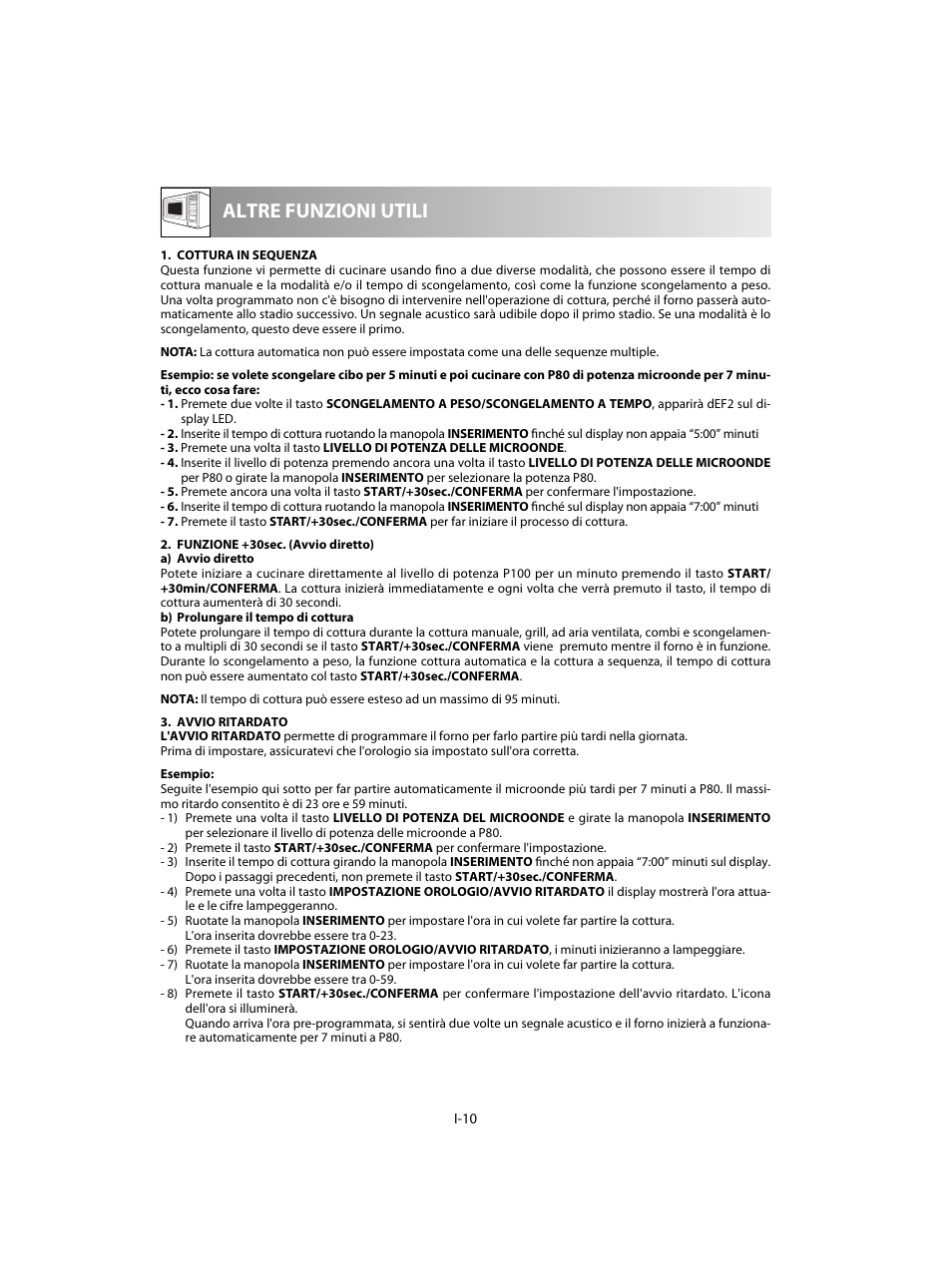 Altre funzioni utili | Sharp R-20STW User Manual | Page 76 / 180