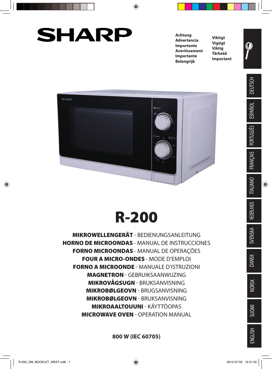 Sharp R-200WW User Manual | 116 pages