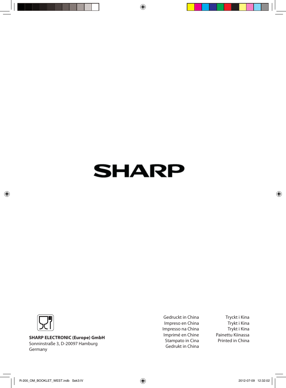 Sharp R-200WW User Manual | Page 116 / 116