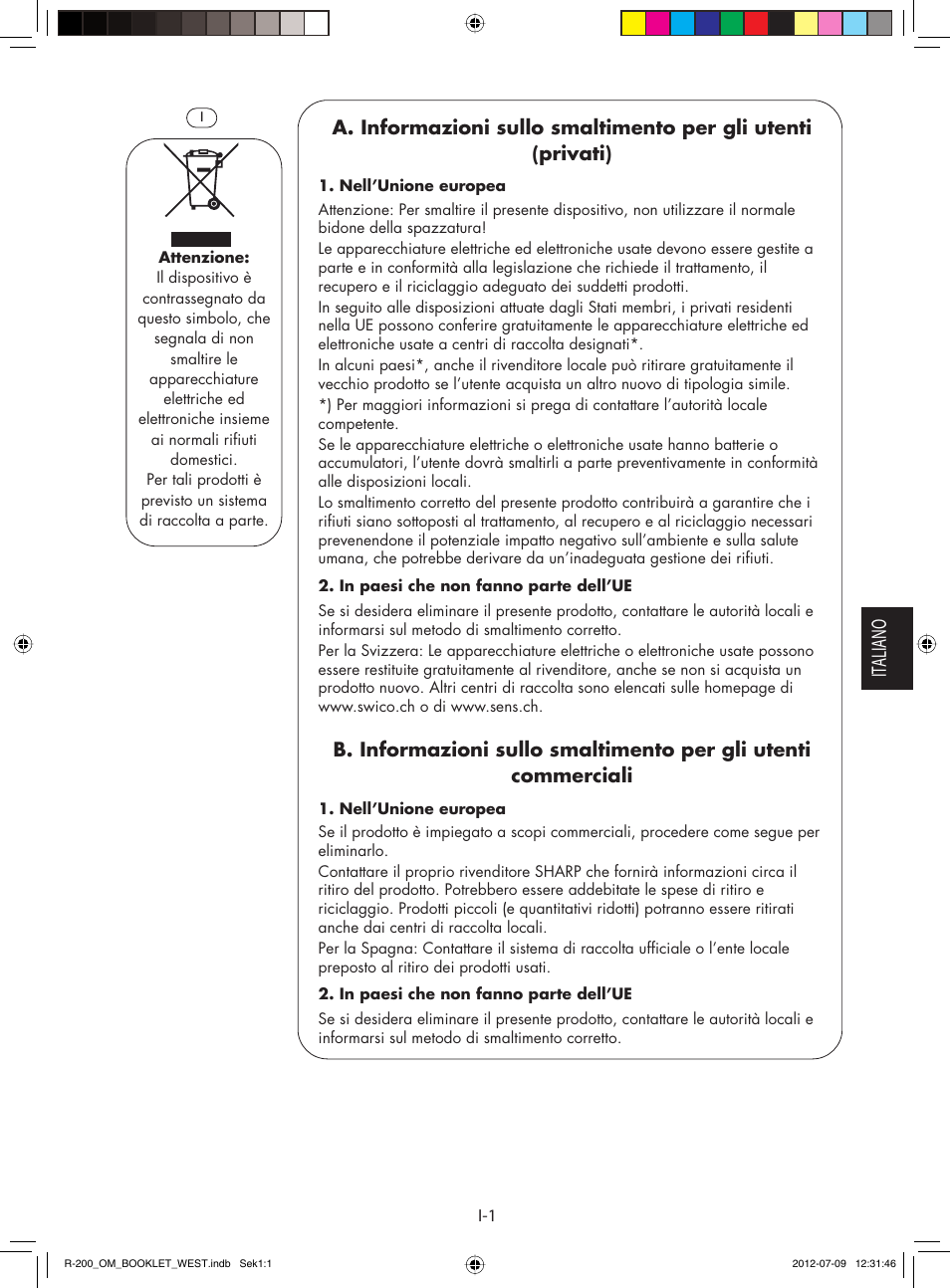 It aliano | Sharp R-200WW User Manual | Page 43 / 116