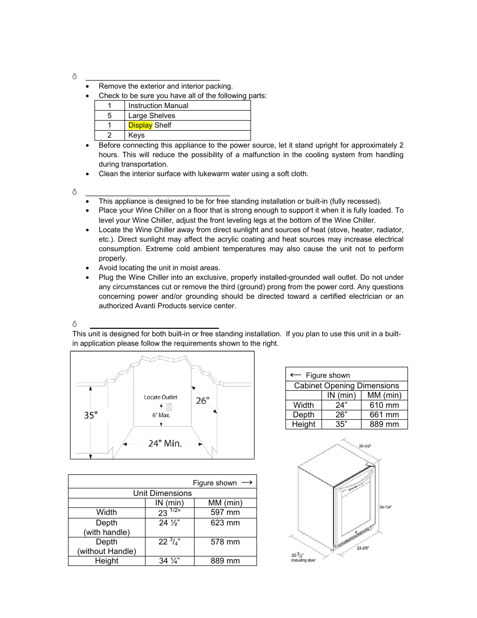 Avanti WCR4600S User Manual | Page 8 / 24